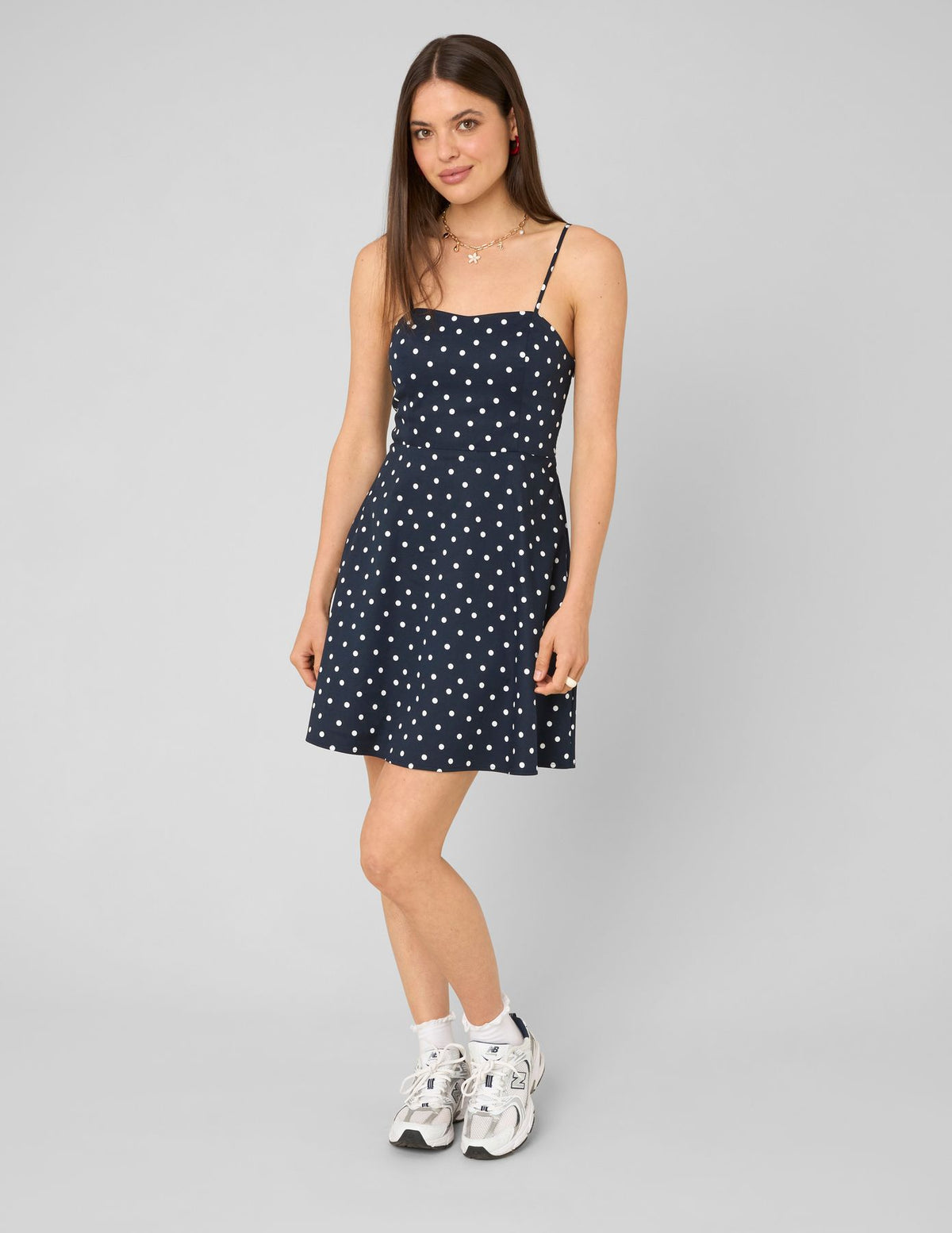 Robe à bretelles pois - 1