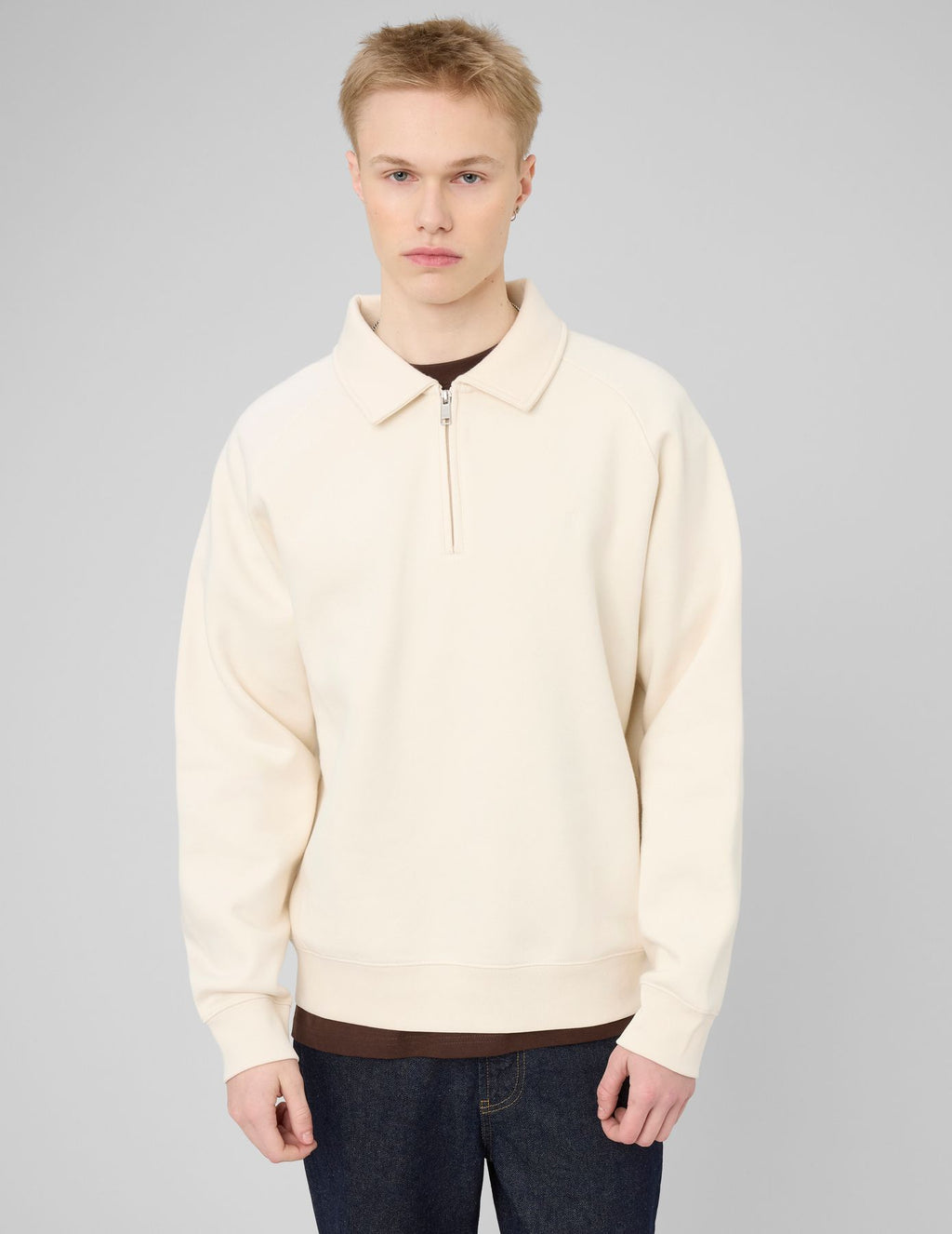 Sweat col polo zippé - 1