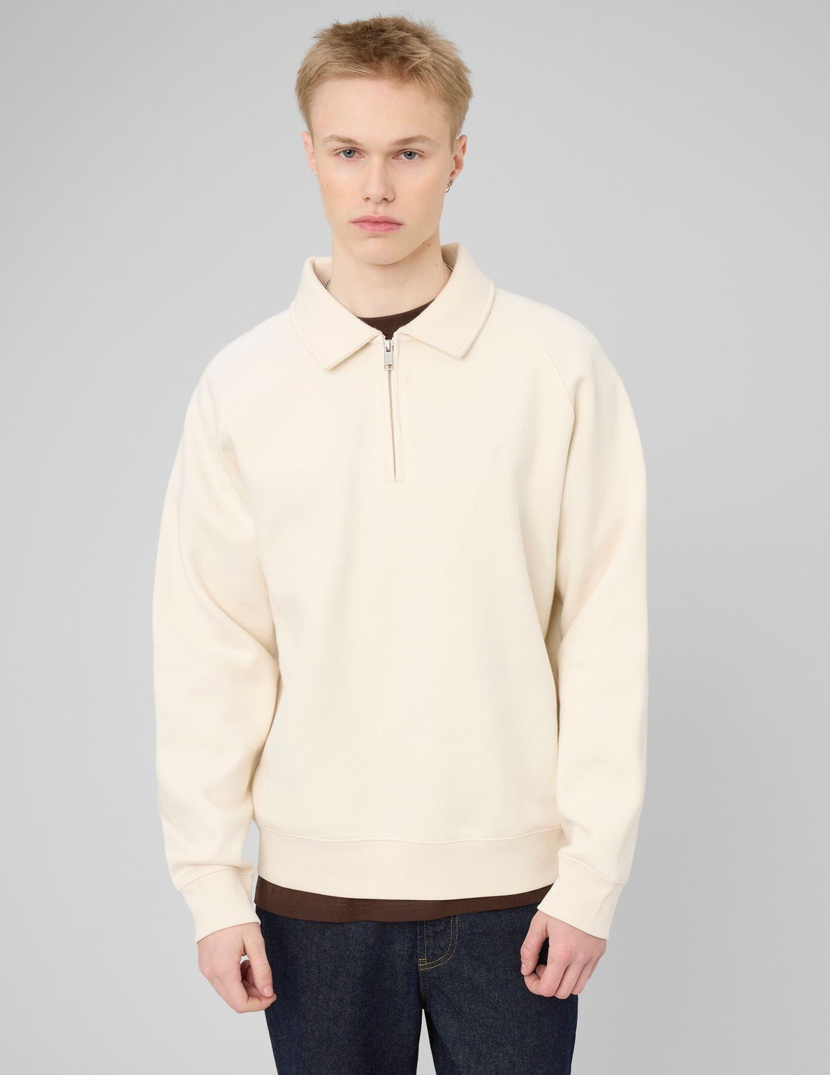 Sweat col polo zippé - 1