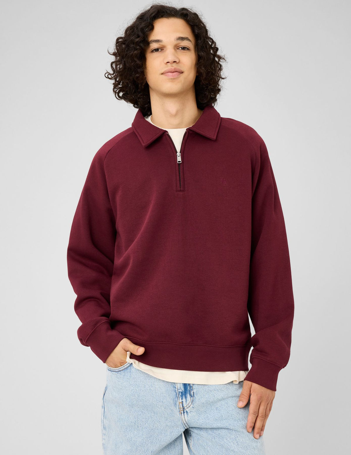Sweat col polo zippé - 1