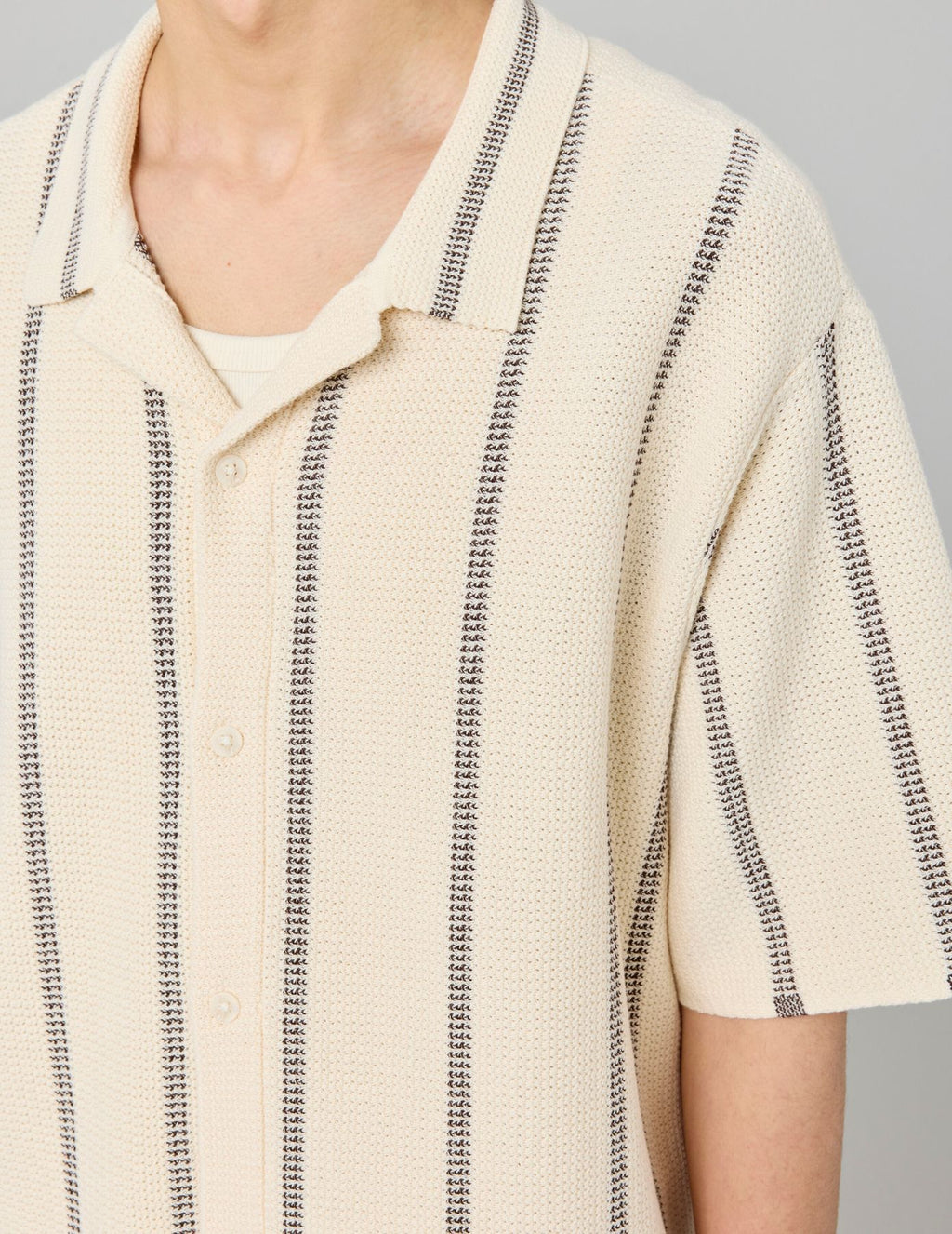 Chemise manches courtes tricot rayure - 2