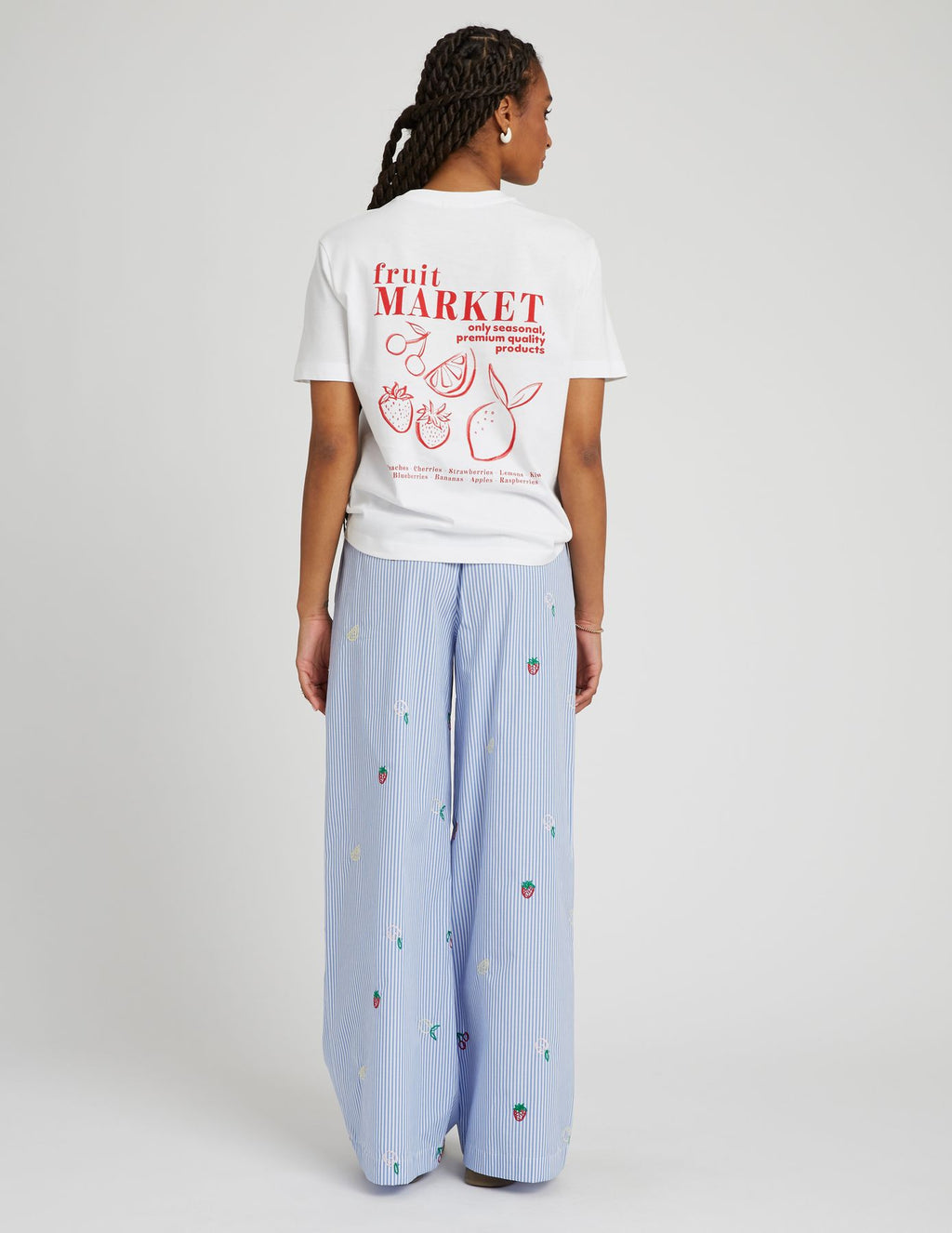Pantalon rayé brodé - 2