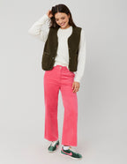 Pantalon wide leg velours cropped - 1