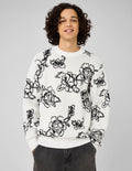 Pull jacquard fleurs - 1