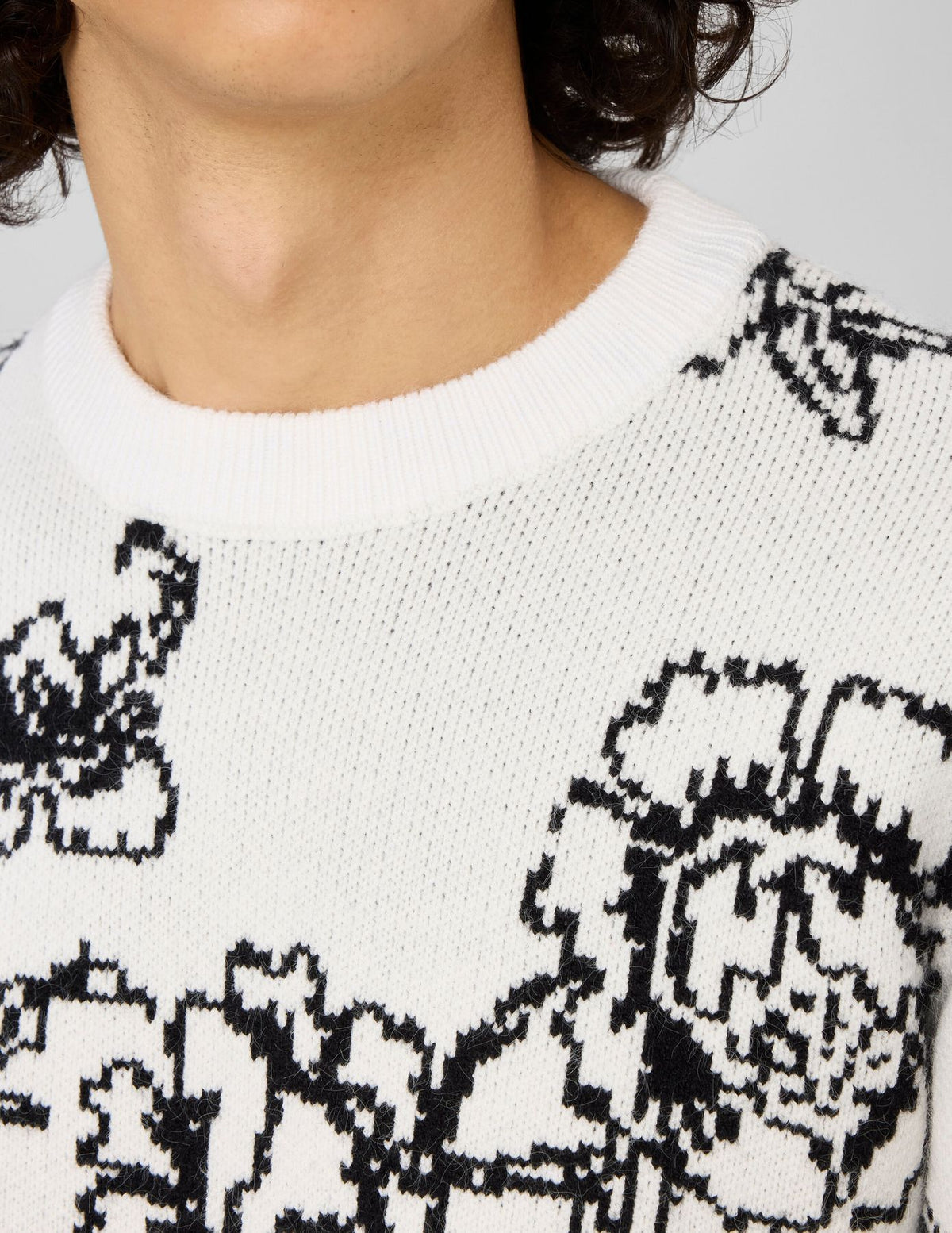 Pull jacquard fleurs - 2
