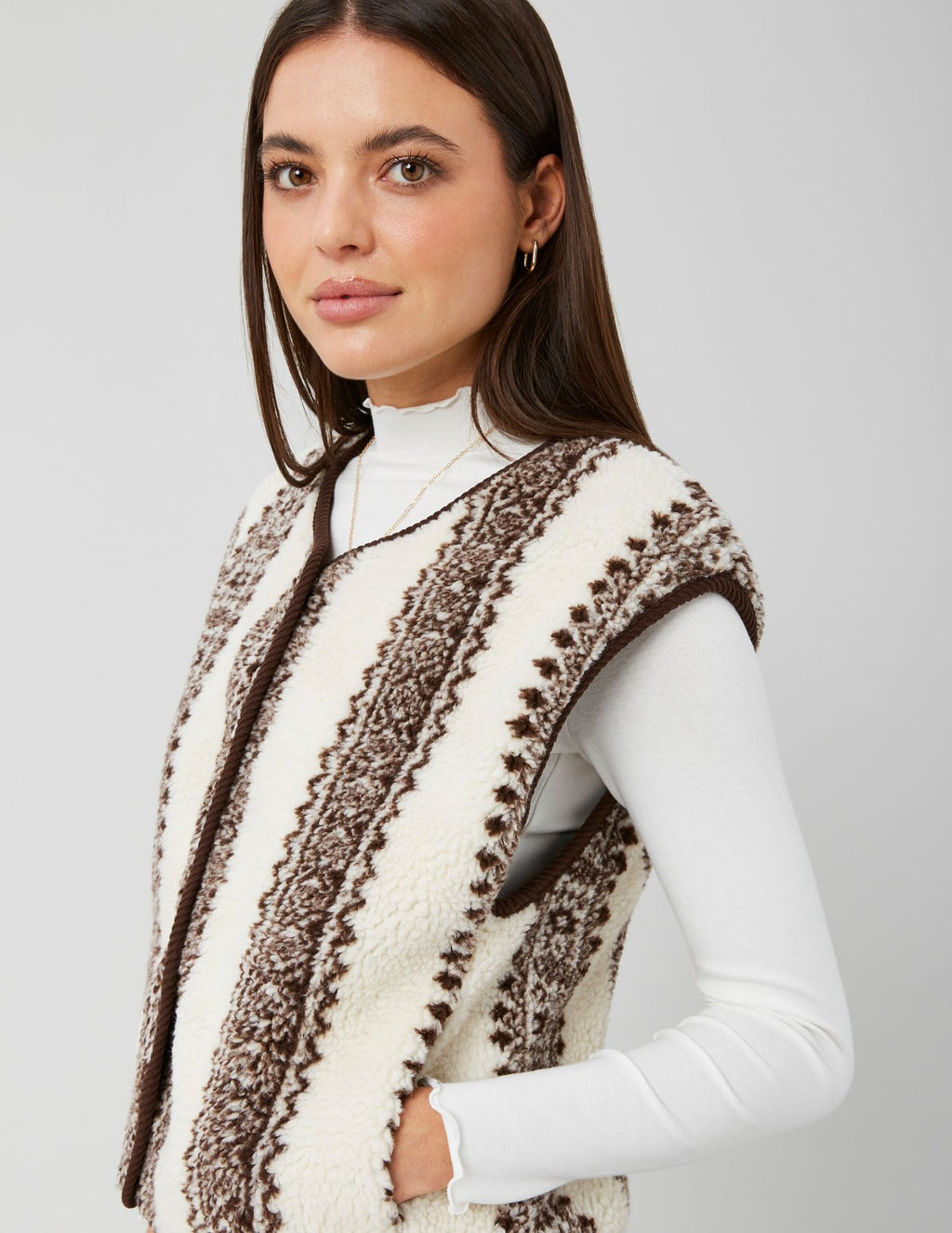 Gilet sherpa sans manches imprimé - 2