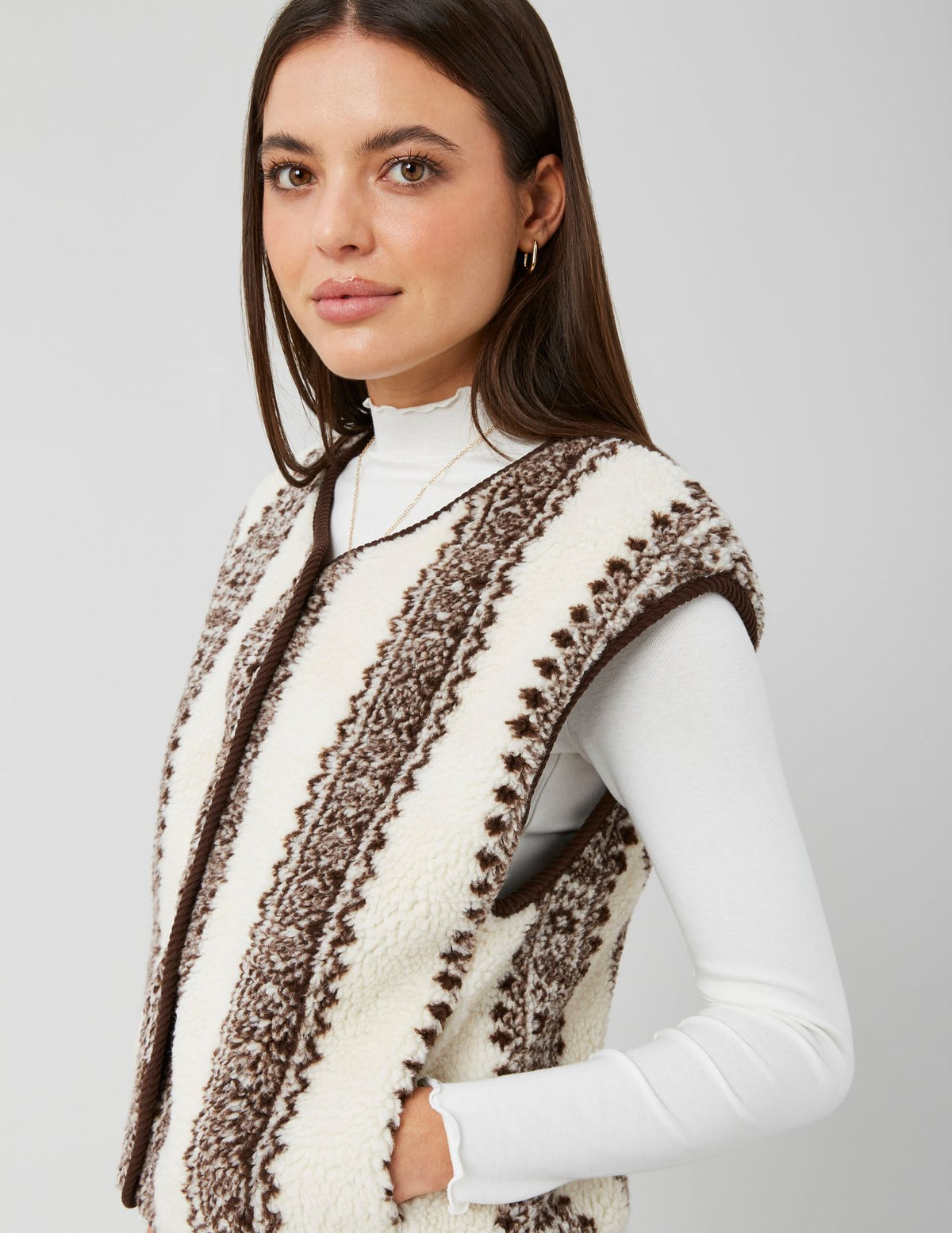 Gilet sherpa sans manches imprimé - 2