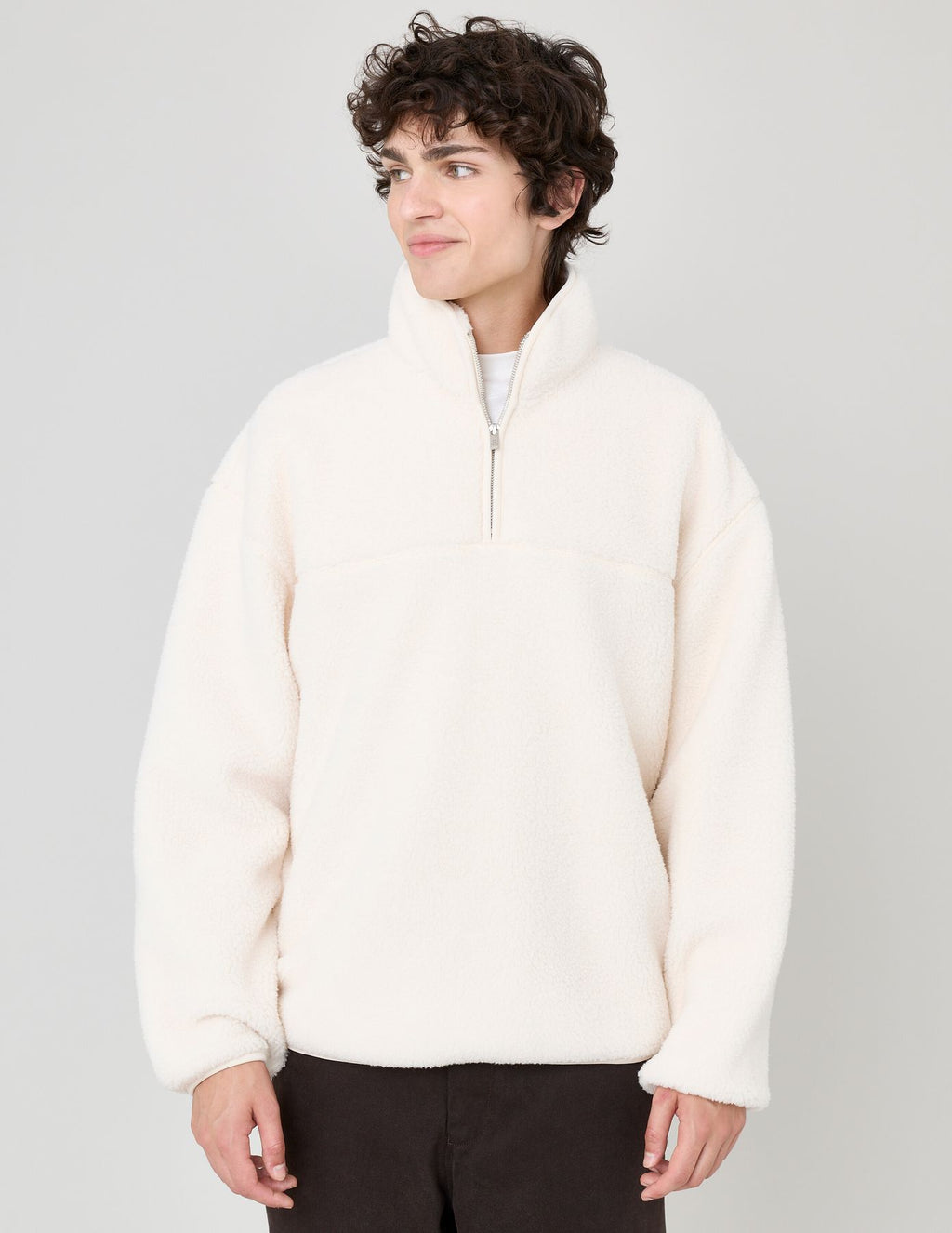 Sweat sherpa col montant zippé - 1