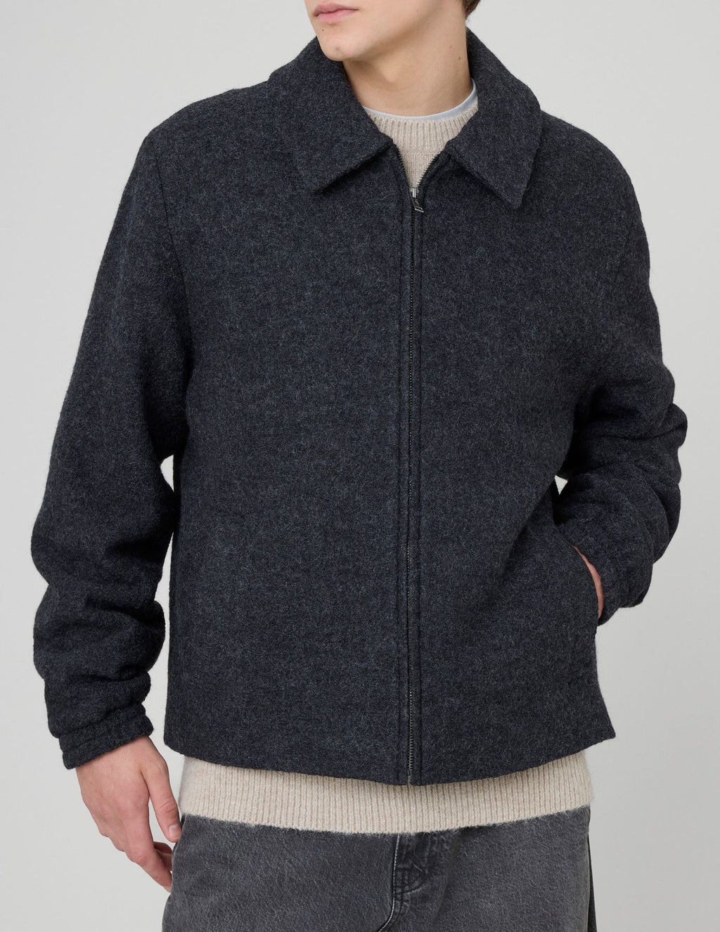 Blouson zippé en laine - 1