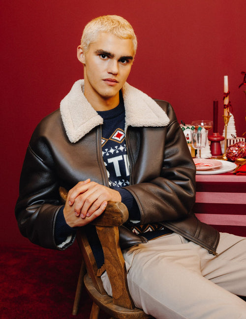Blouson zippé col sherpa - 1