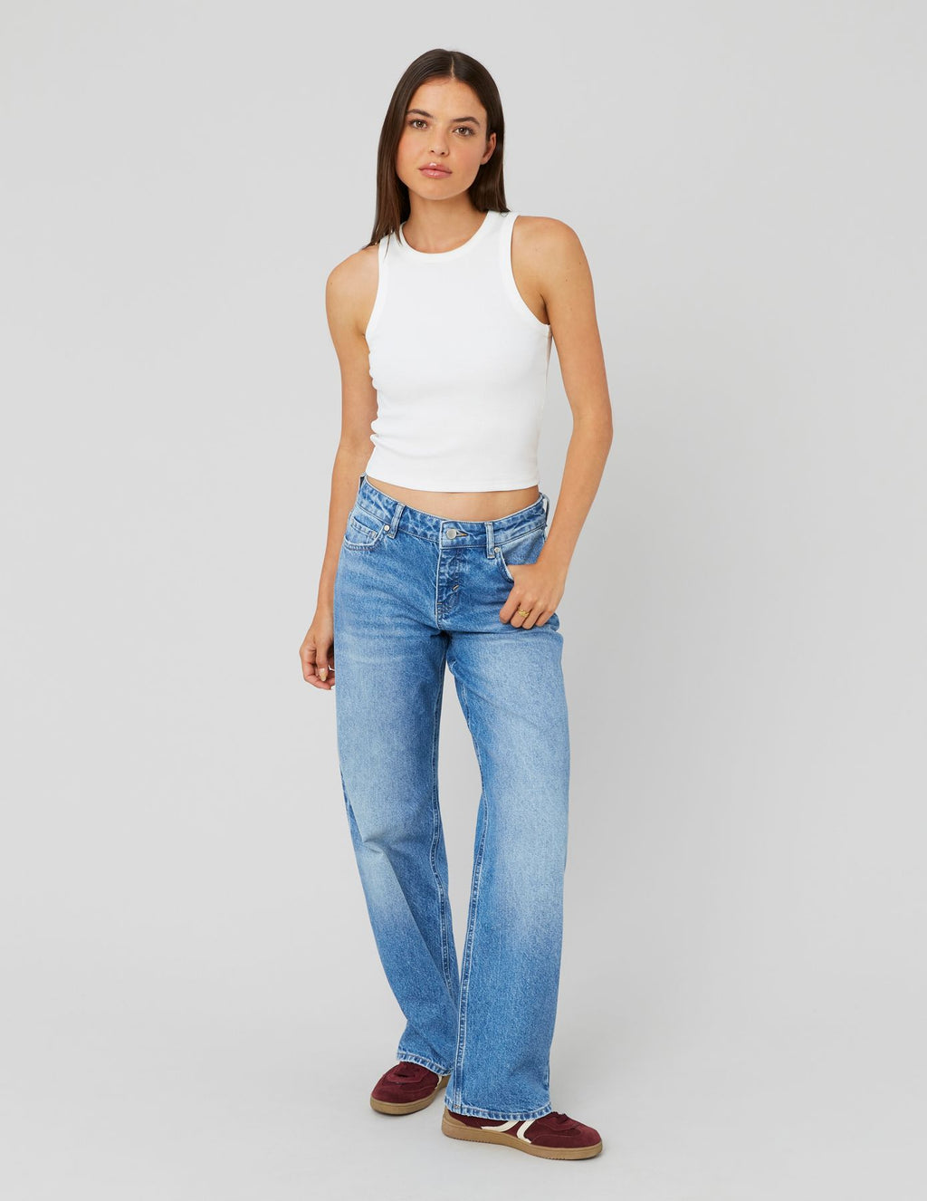 Jean straight taille basse - 1