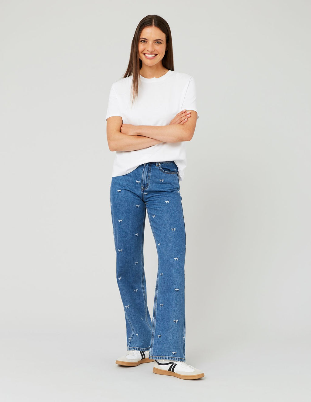 Jean straight brodé noeuds - 1