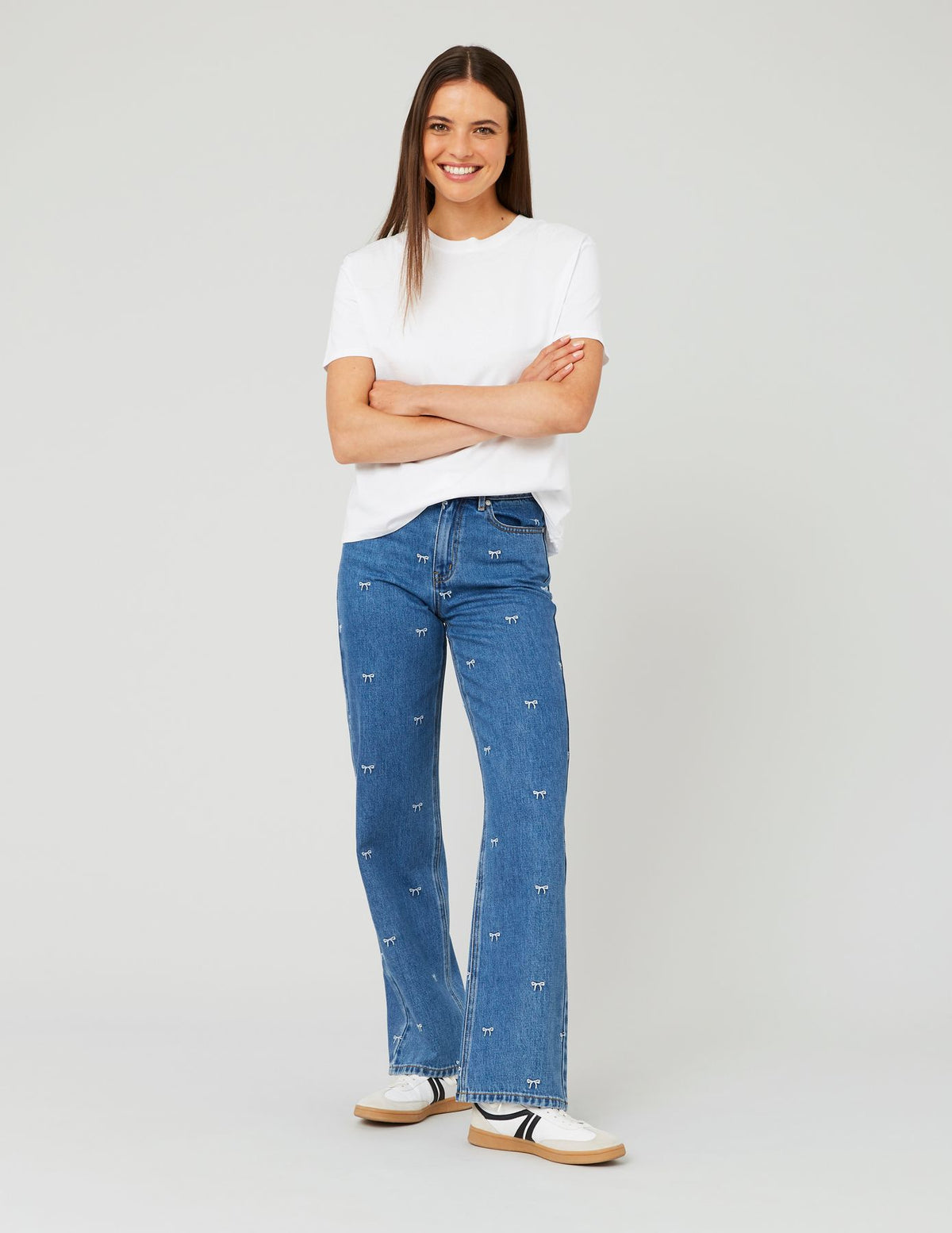 Jean straight brodé noeuds - 1