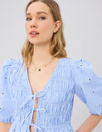 Blouse à nouer motif rayé - 2