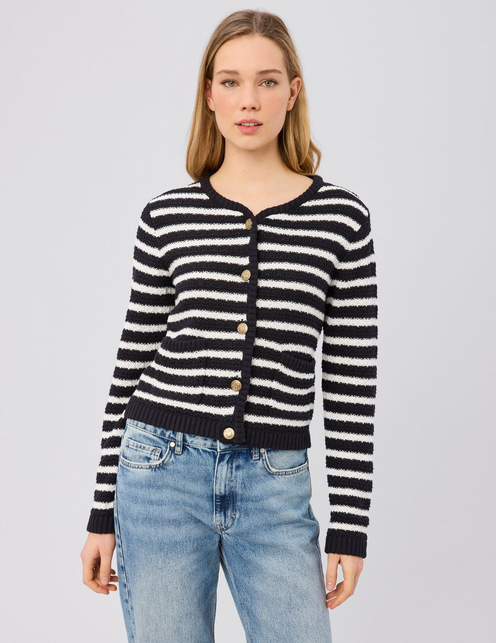 Gilet boutonné rayé - 1