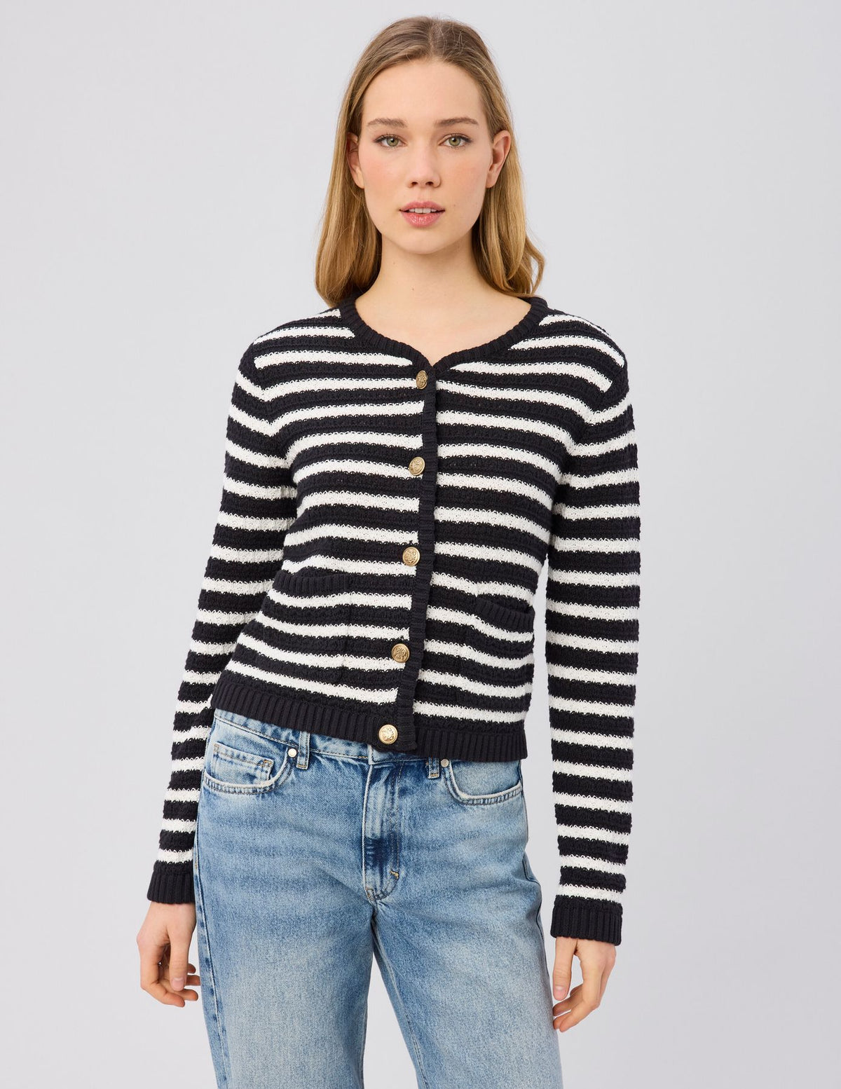 Gilet boutonné rayé - 1