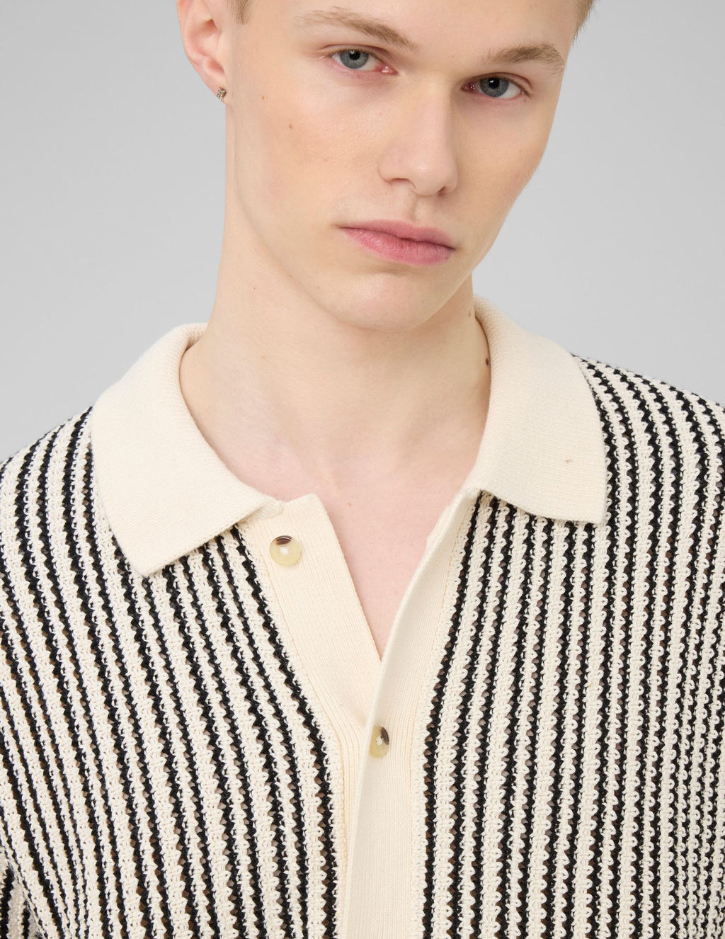 Chemise manches courtes rayée tricot - 2