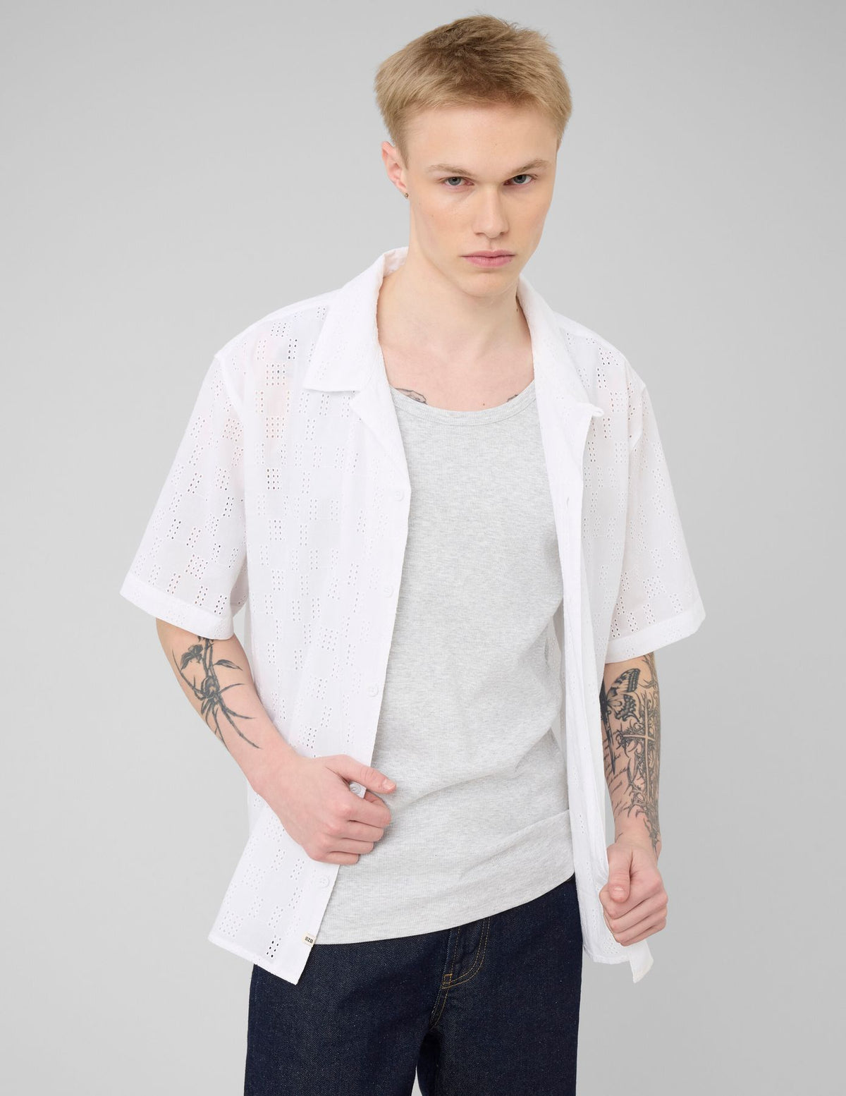 Chemise manches courtes ajourée - 1
