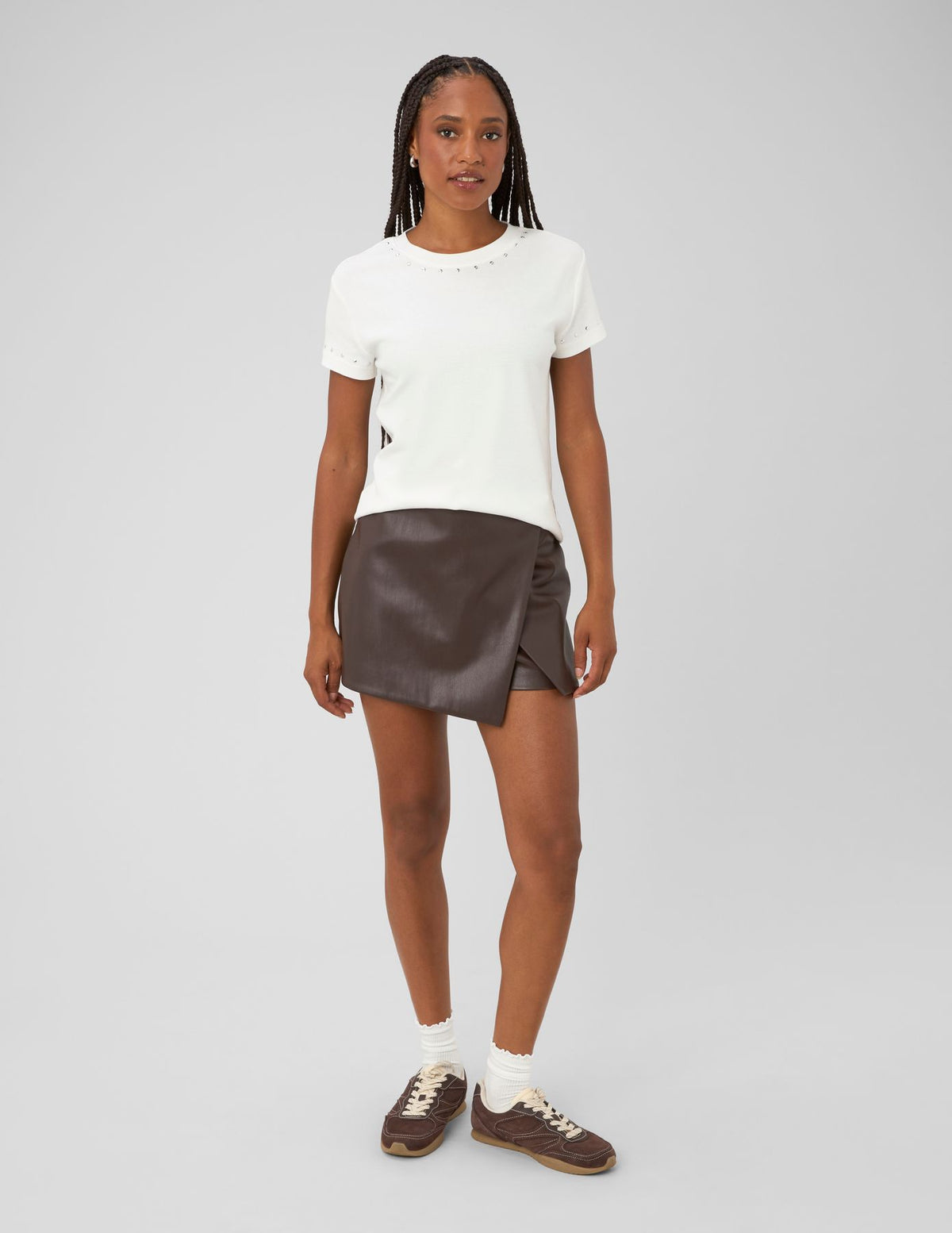 Jupe short effet enduit - 1