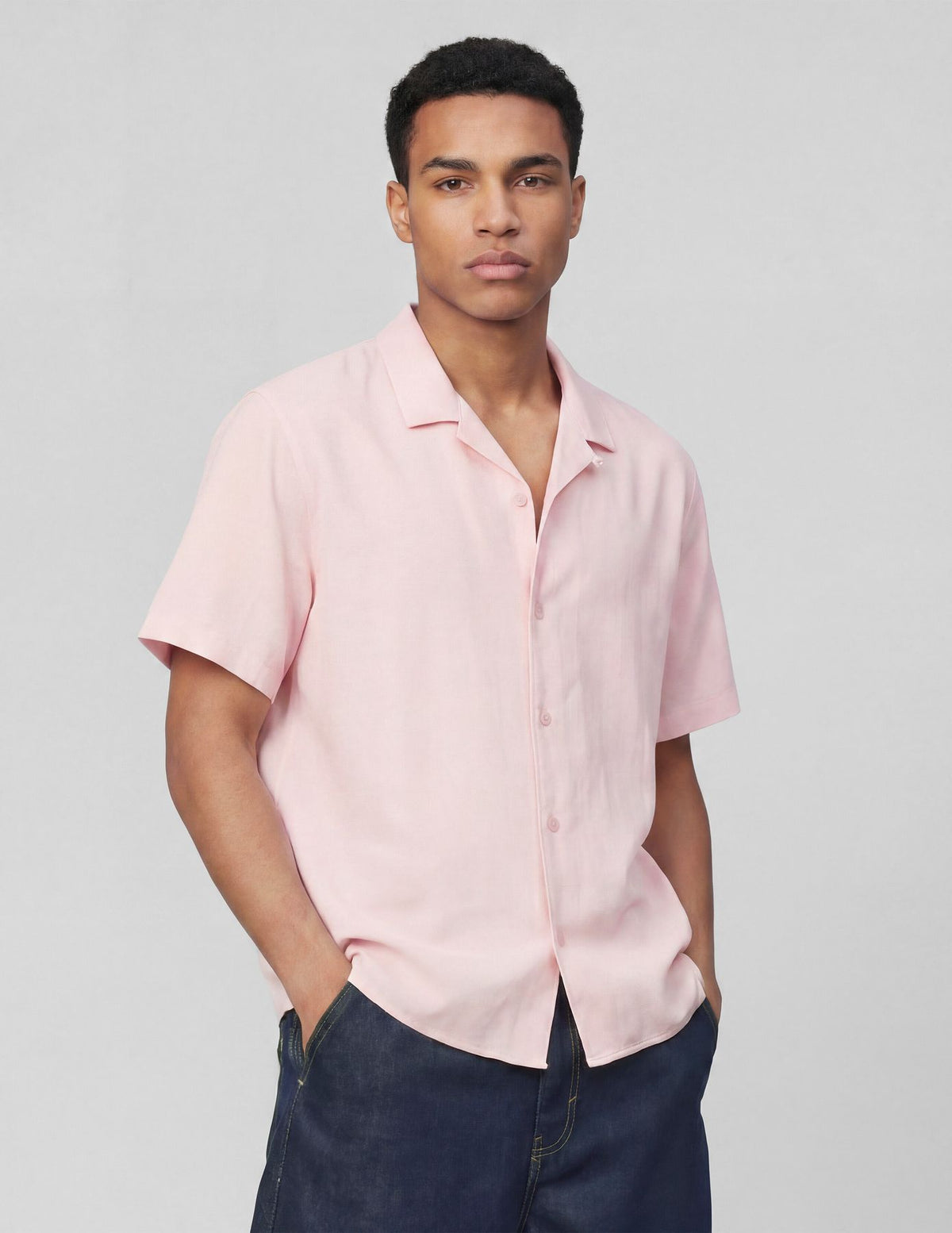 Chemise manches courtes matière fantaisie - 1