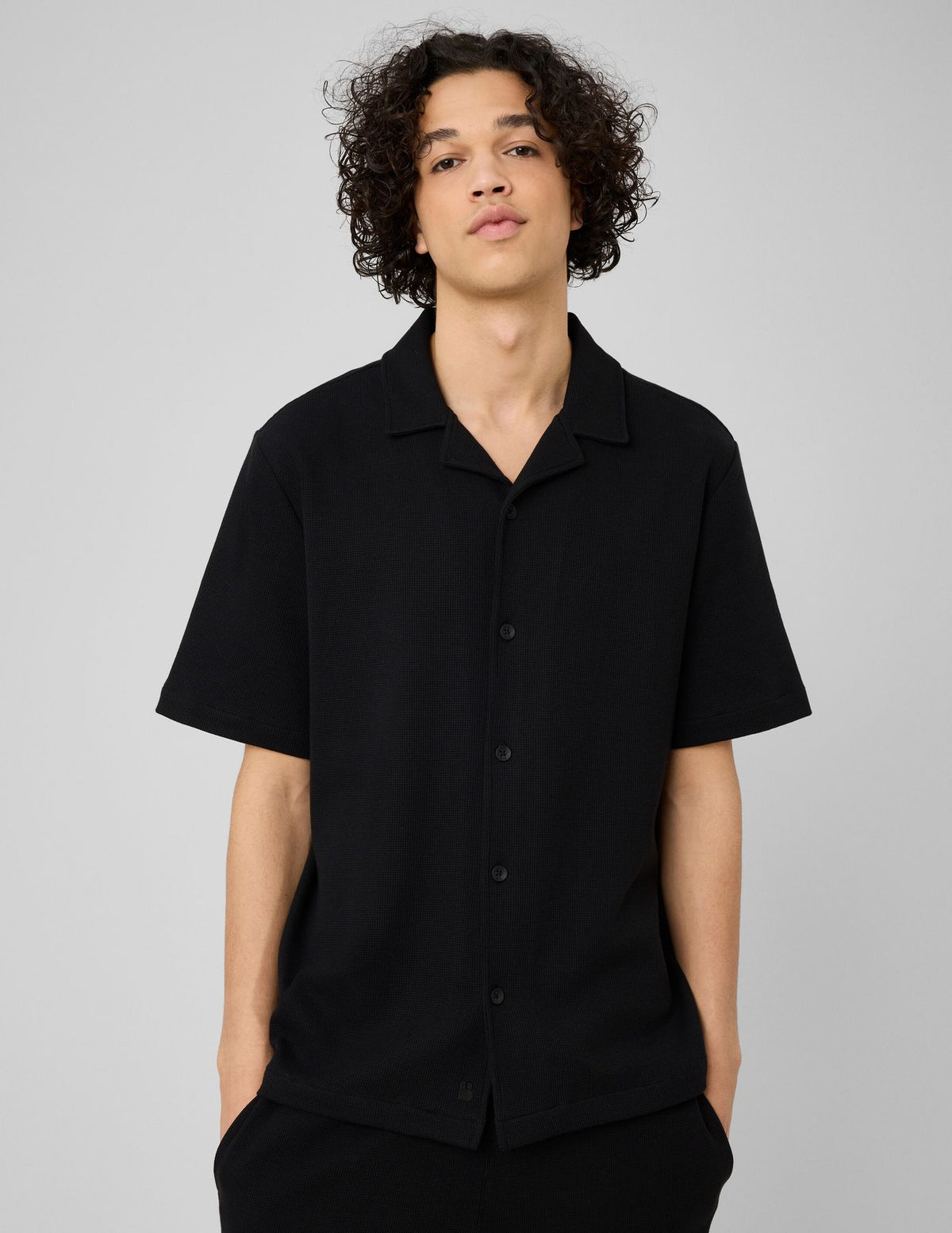 Chemise waffle manches courtes - 1