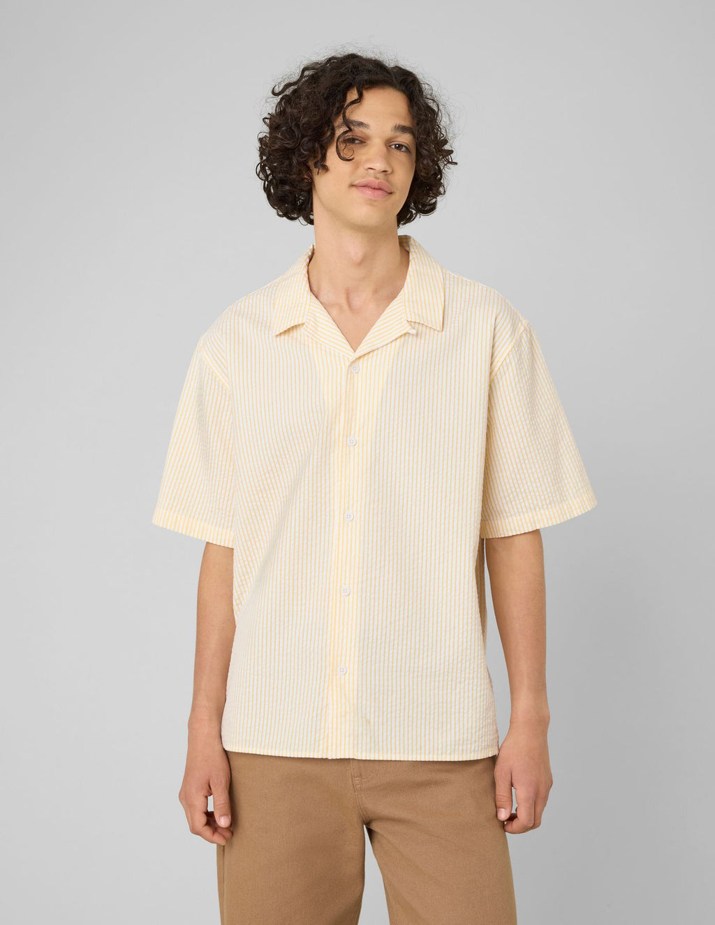 Chemise manches courtes rayée seersucker - 1