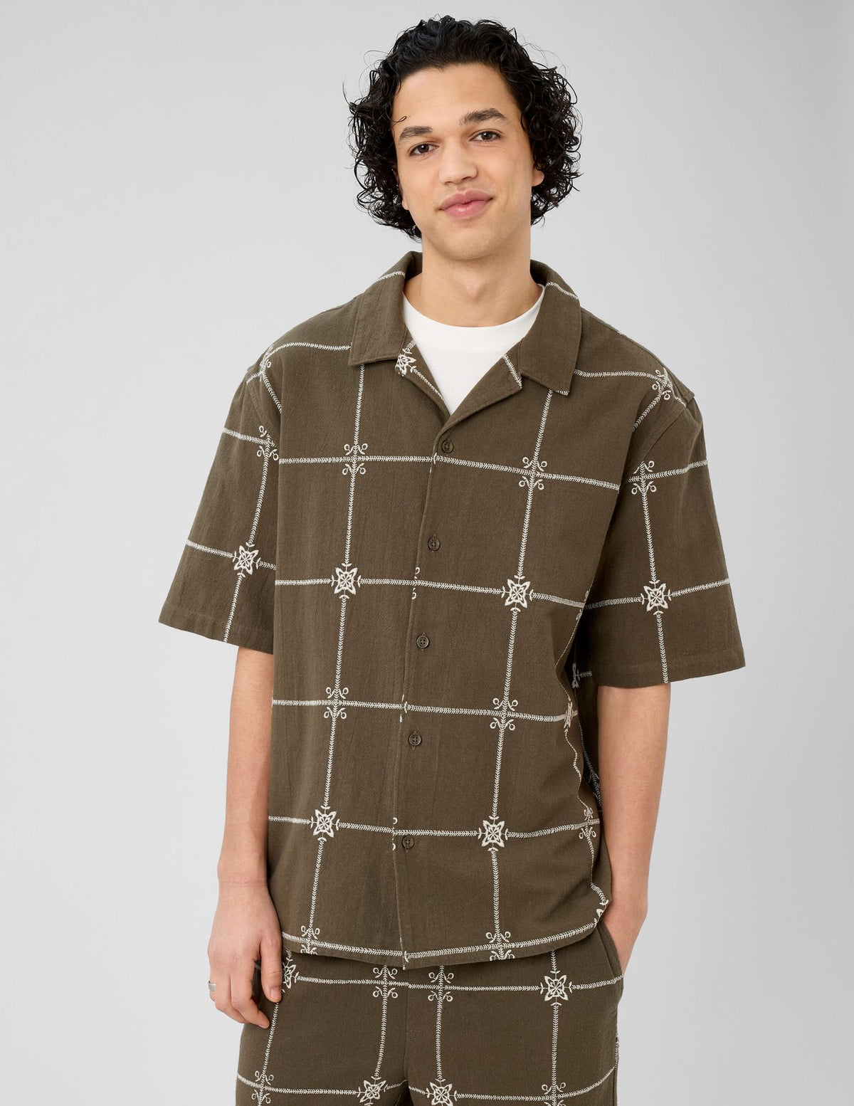 Chemise manches courtes brodée - 1