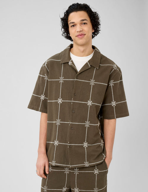 Chemise manches courtes brodée - 1