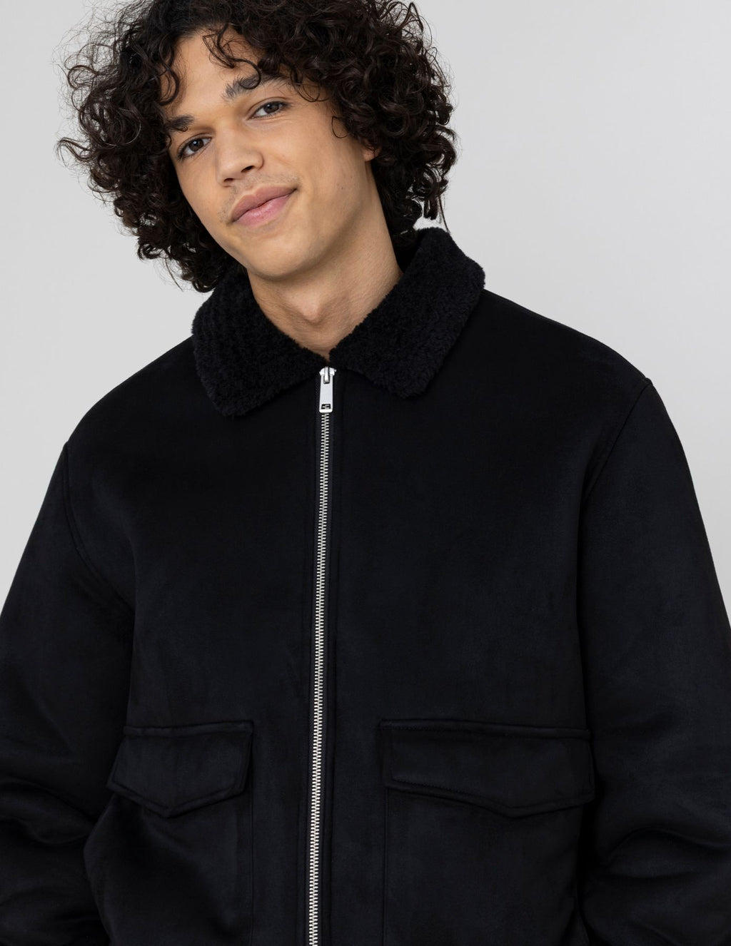 Blouson zippé peau retournée - 2