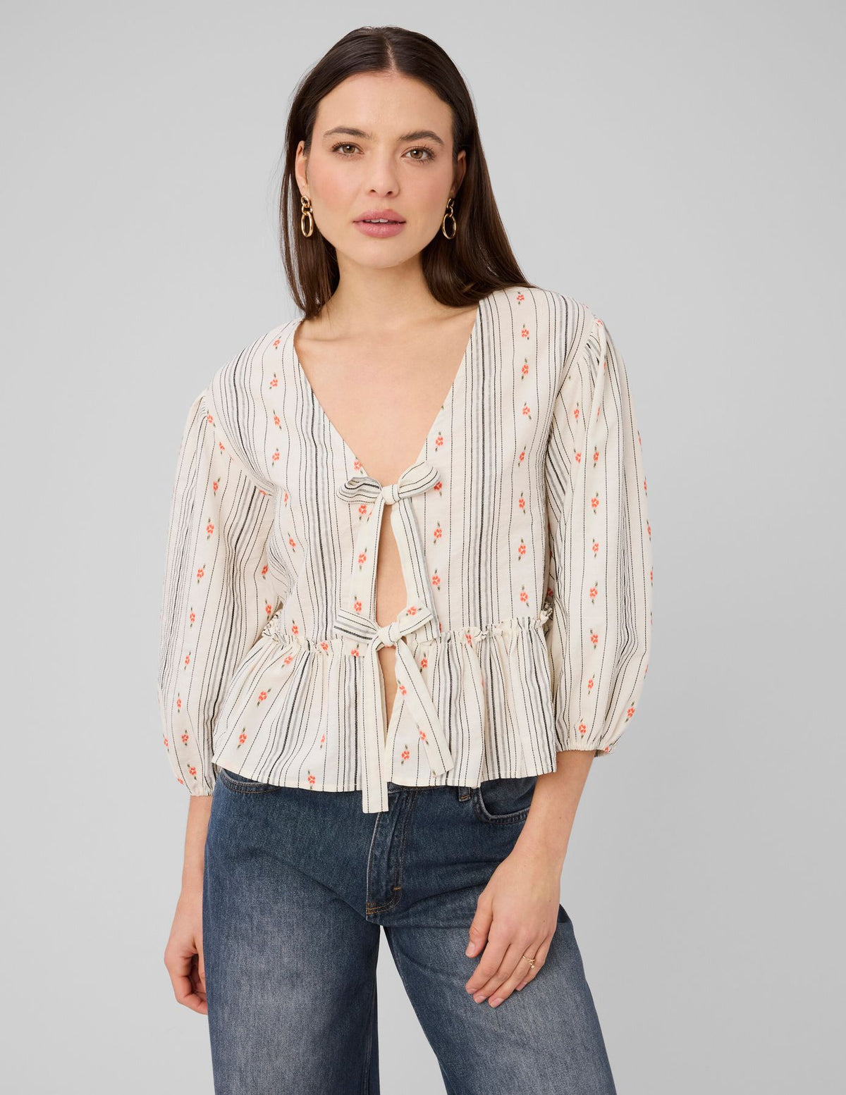 Blouse imprimée à nouer - 1