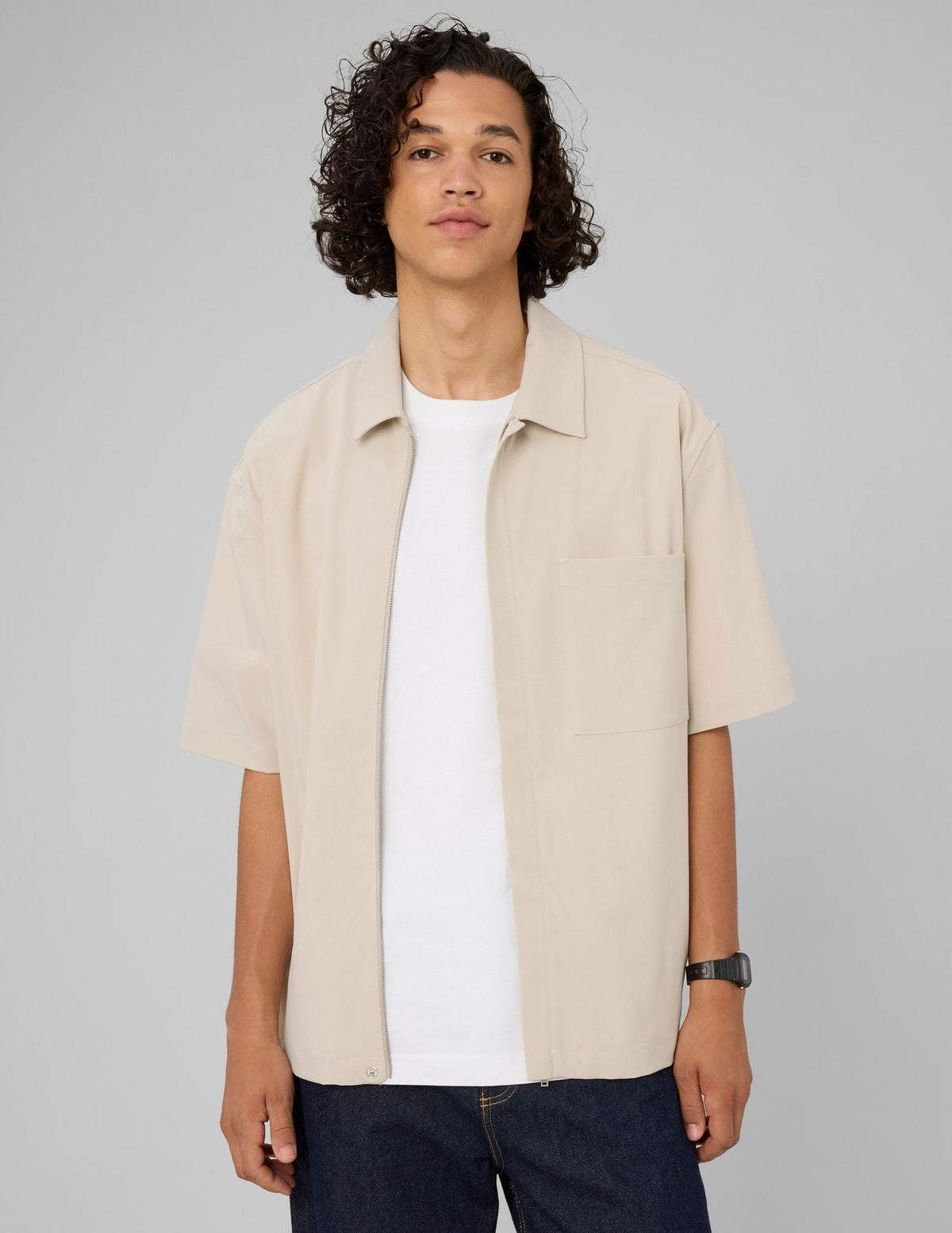 Chemise zippée manches courtes - 1