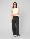 Pantalon en flanelle ceinturé à rayures - 1