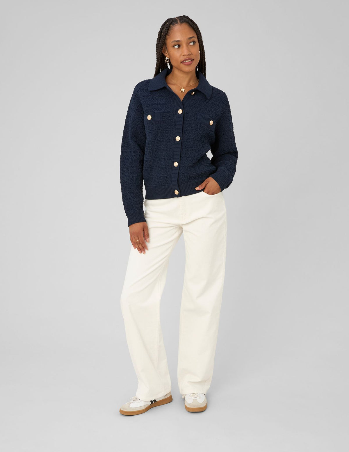 Pantalon straight velours - 1