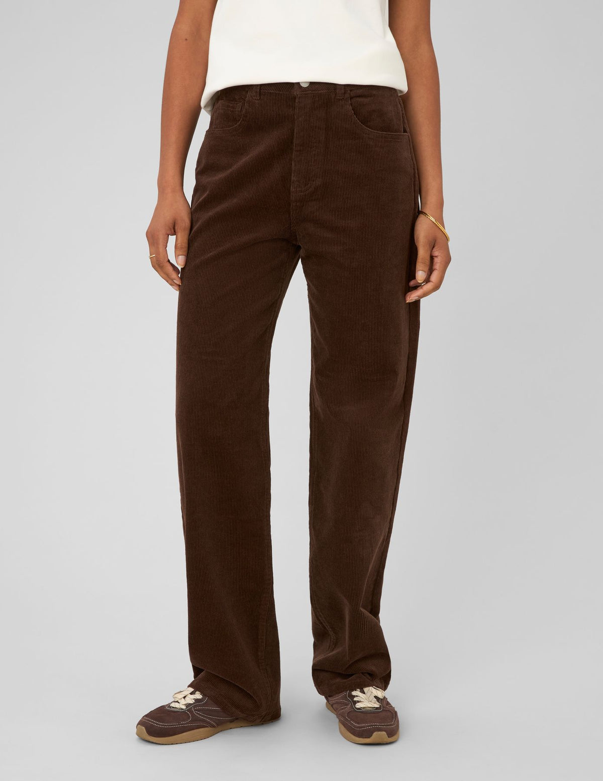 Pantalon straight velours - 1