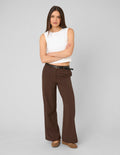 Pantalon droit à ceinture - 1