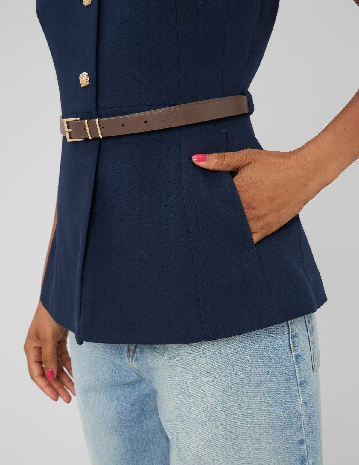 Gilet sans manches ceinturé - 2