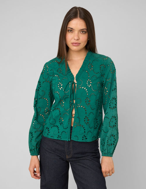 Blouse brodée ajourée - 1