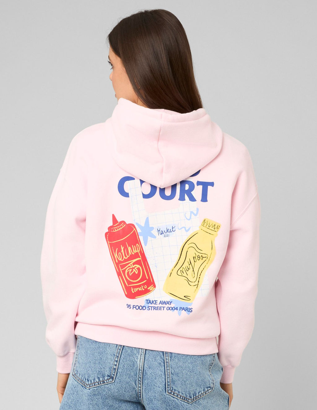Sweat à capuche imprimé devant / dos - 1