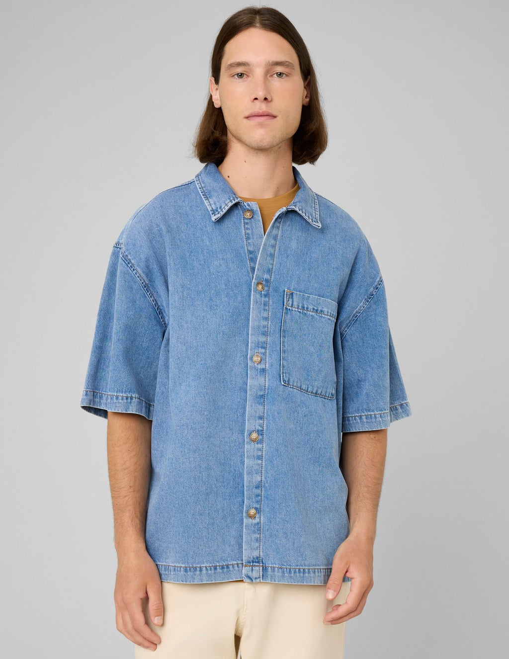 Chemise en jean manches courtes - 1