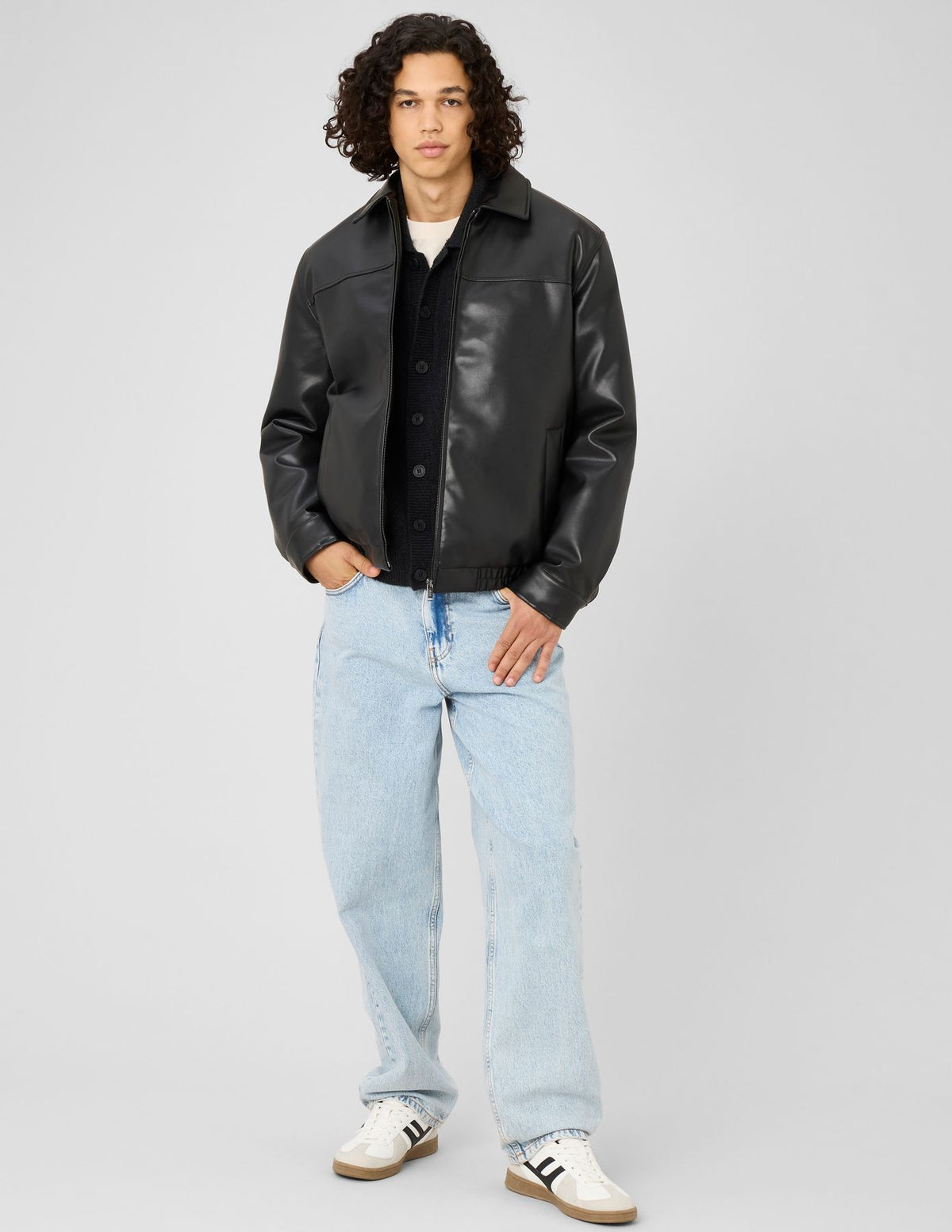 Blouson zippé tissu enduit - 1