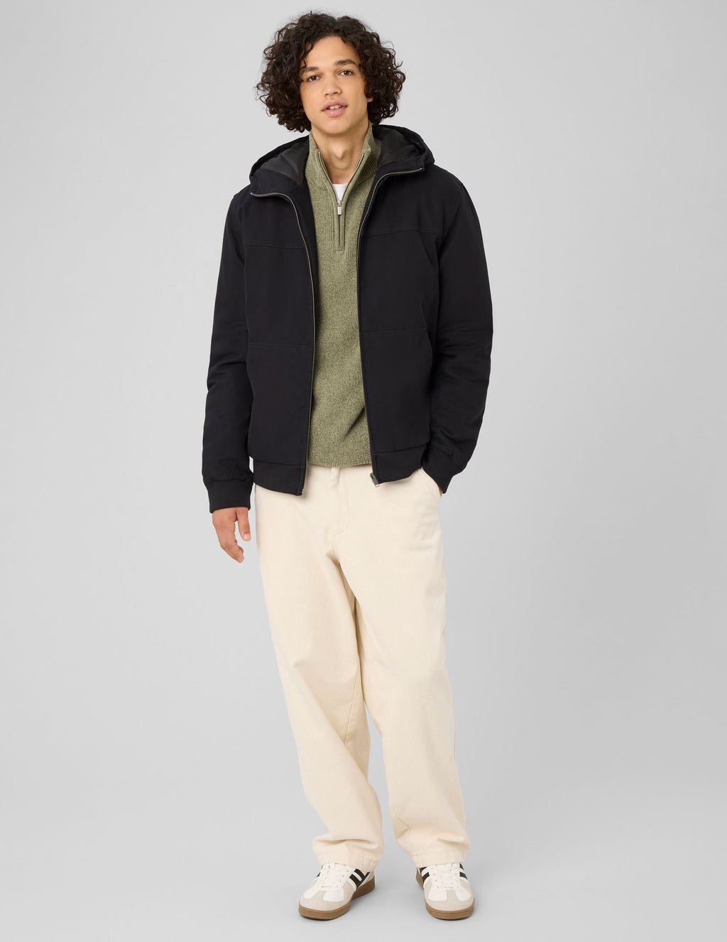 Blouson zippé à capuche - 1