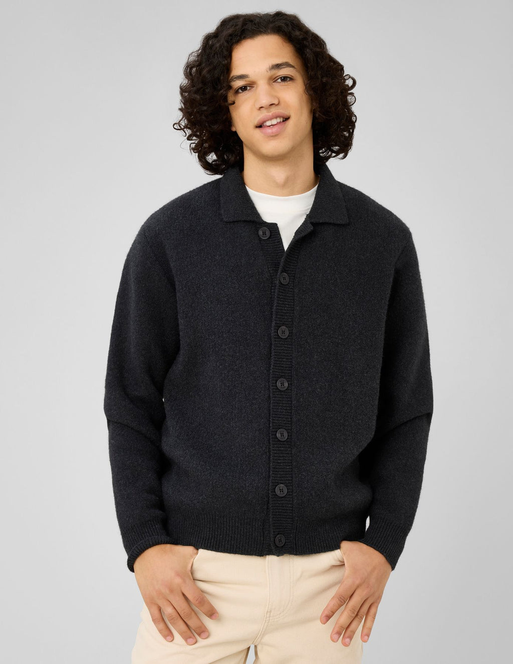 Cardigan boutonné col polo - 1