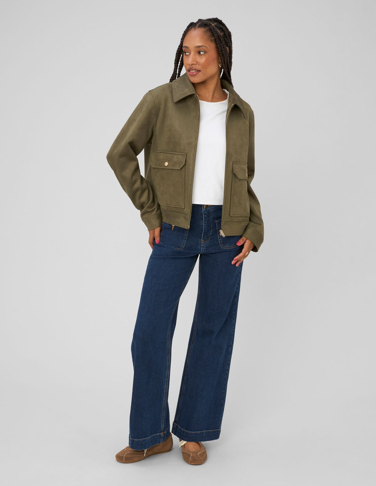 Veste zippée en suédine - 1