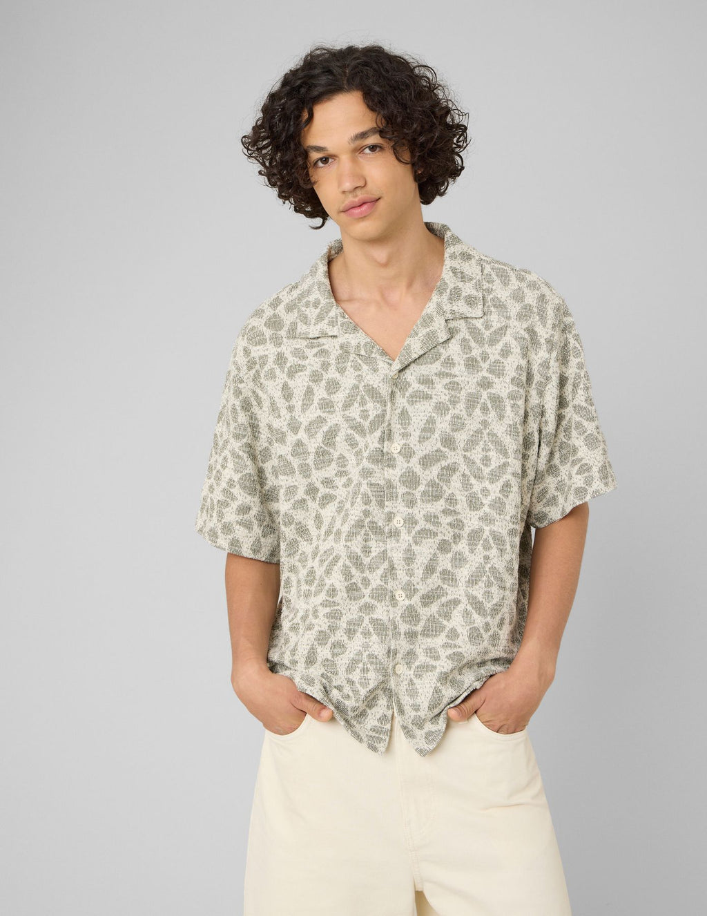 Chemise manches courtes maille jacquard - 1