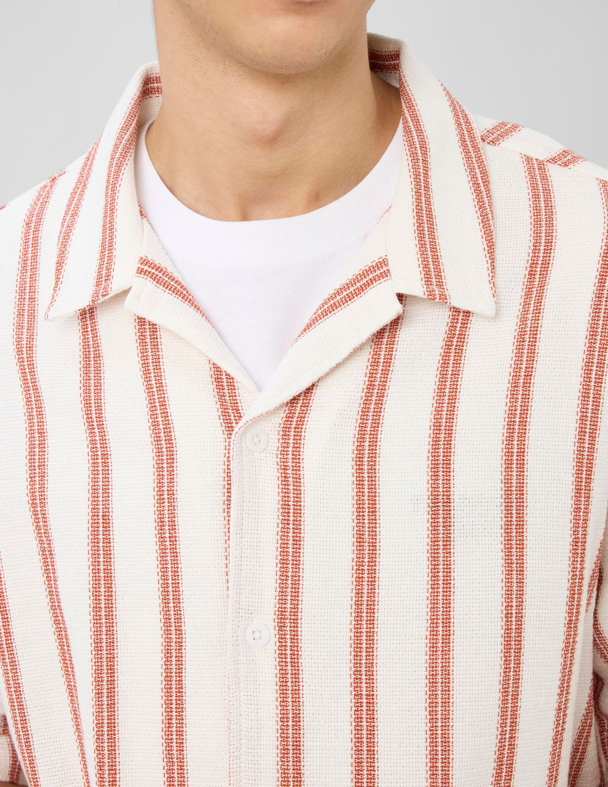 Chemise manches courtes rayée en maille - 2