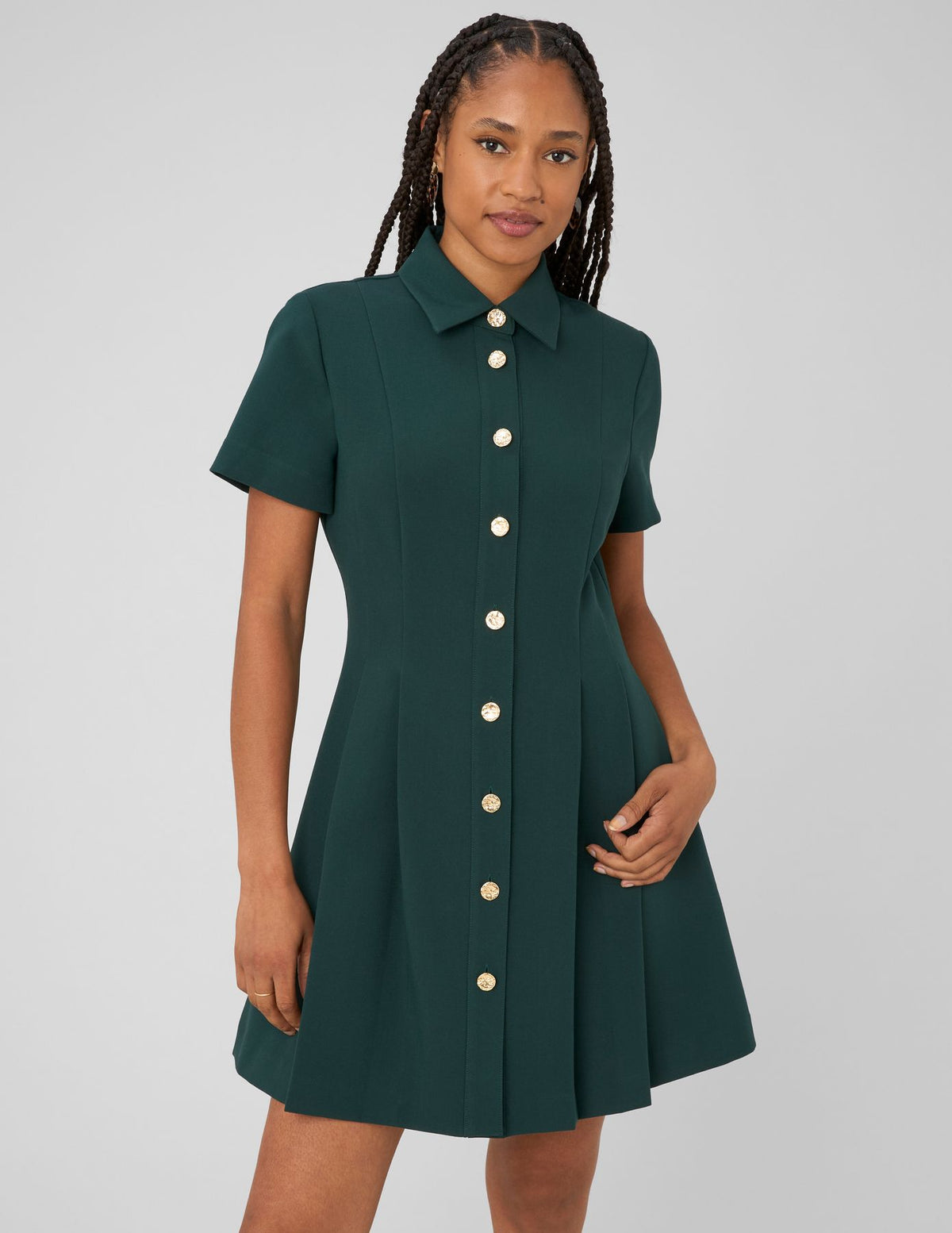 Robe col chemise boutonnée - 2