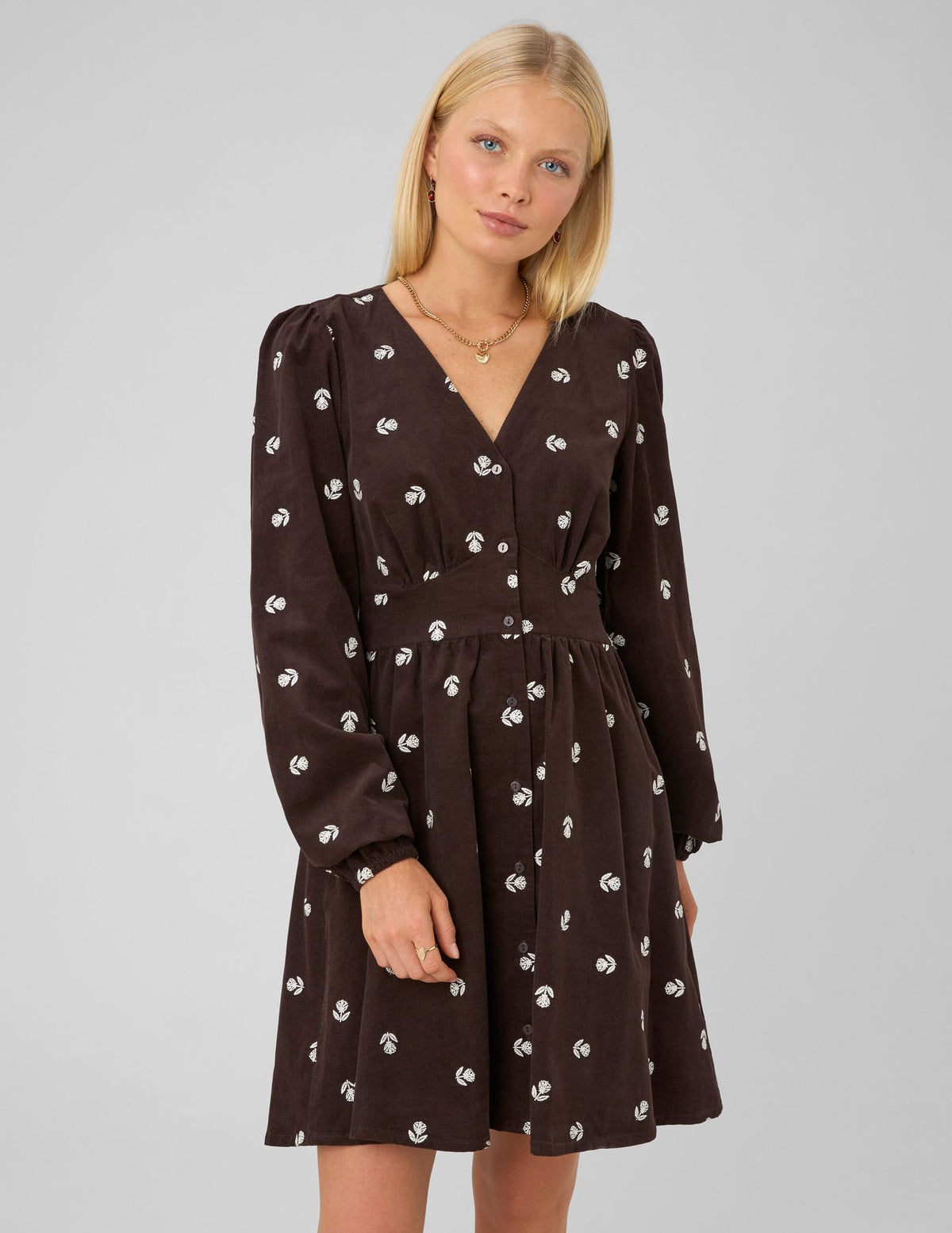 Robe courte en velours imprimée - 2