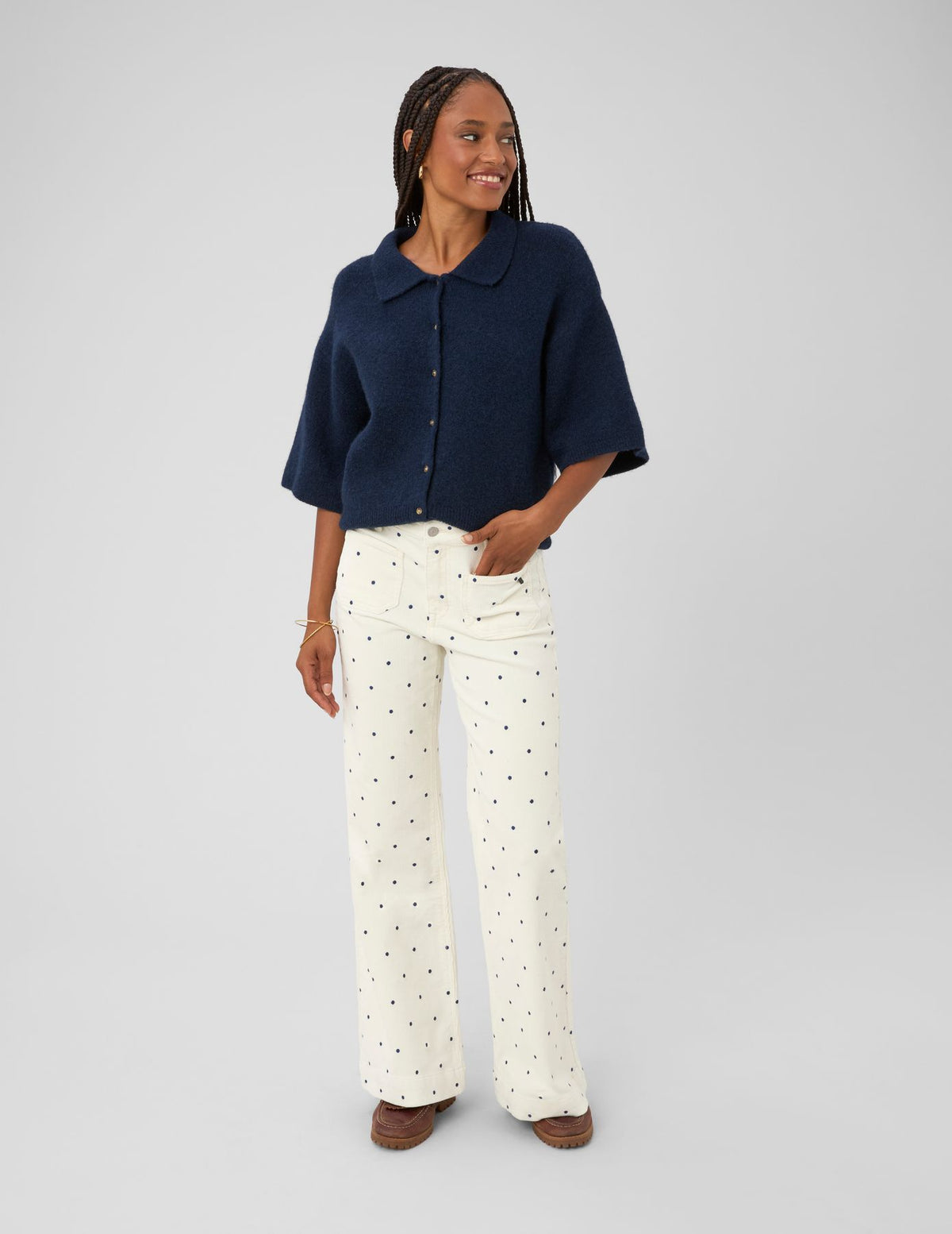 Pantalon imprimé coupe droite - 1