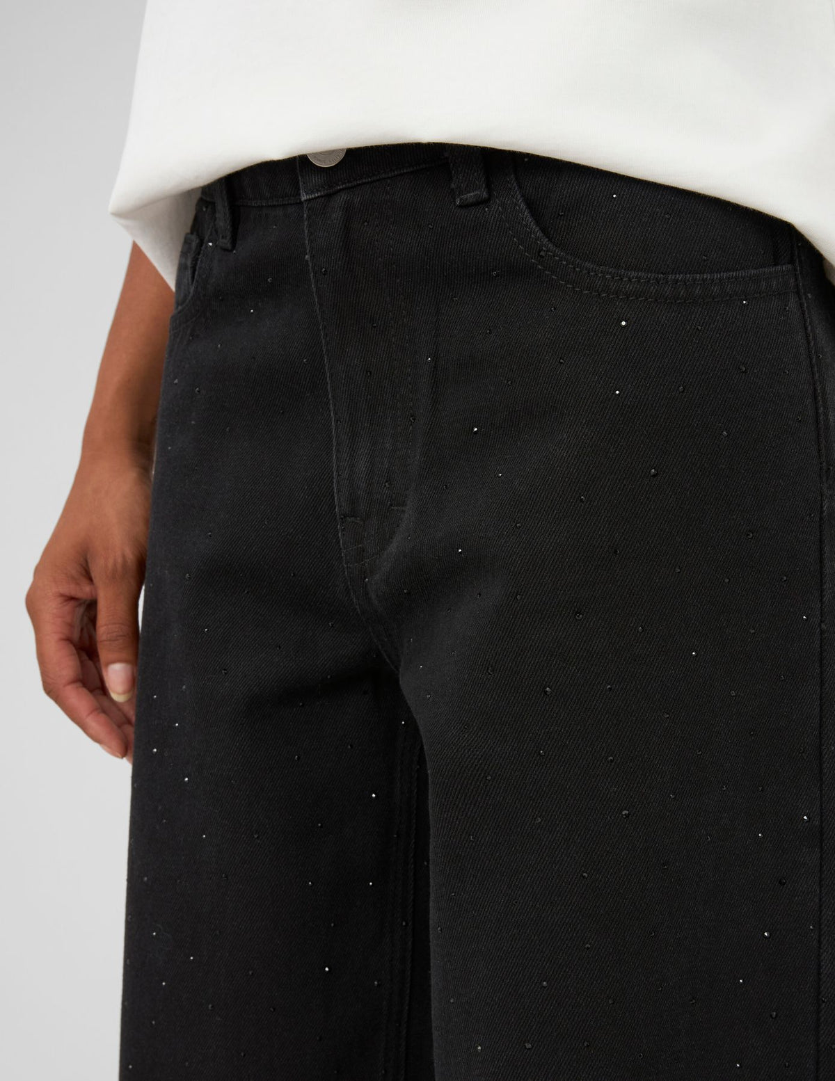 Jean wide leg à strass - 1