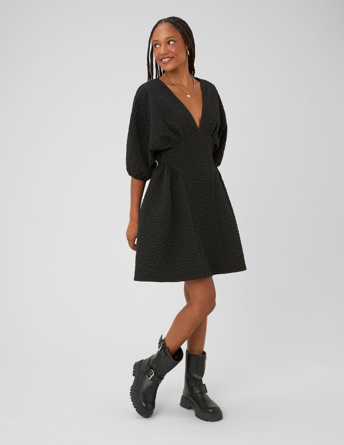 Robe courte texturée - 1